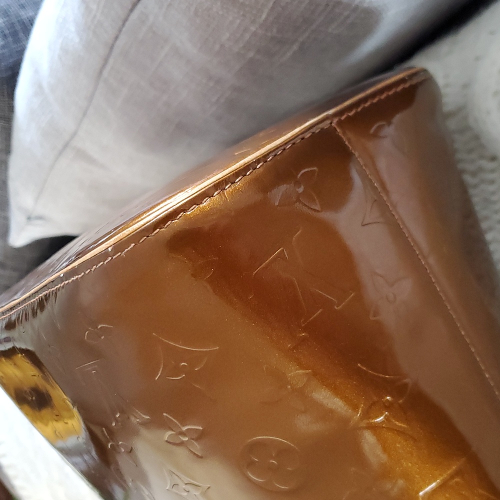 Louis Vuitton Brown Houston Vernis Leather monogram Tote Bag gold hardware LV - Picture 10 of 17